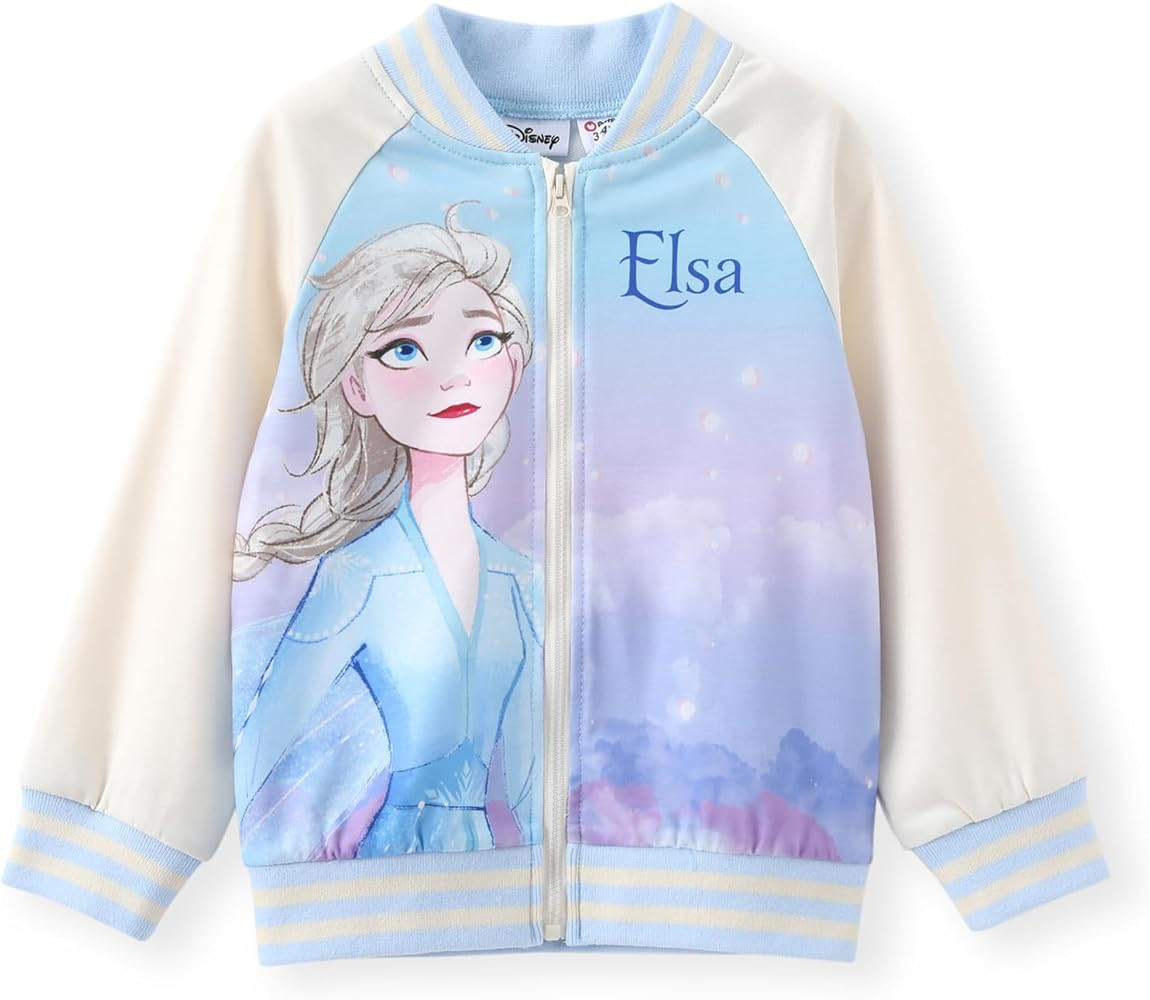 Disney Minnie Mickey Stitch Princess Frozen Elsa Jacket Lightweight Zip up Fall Clothes Classic S... | Amazon (US)