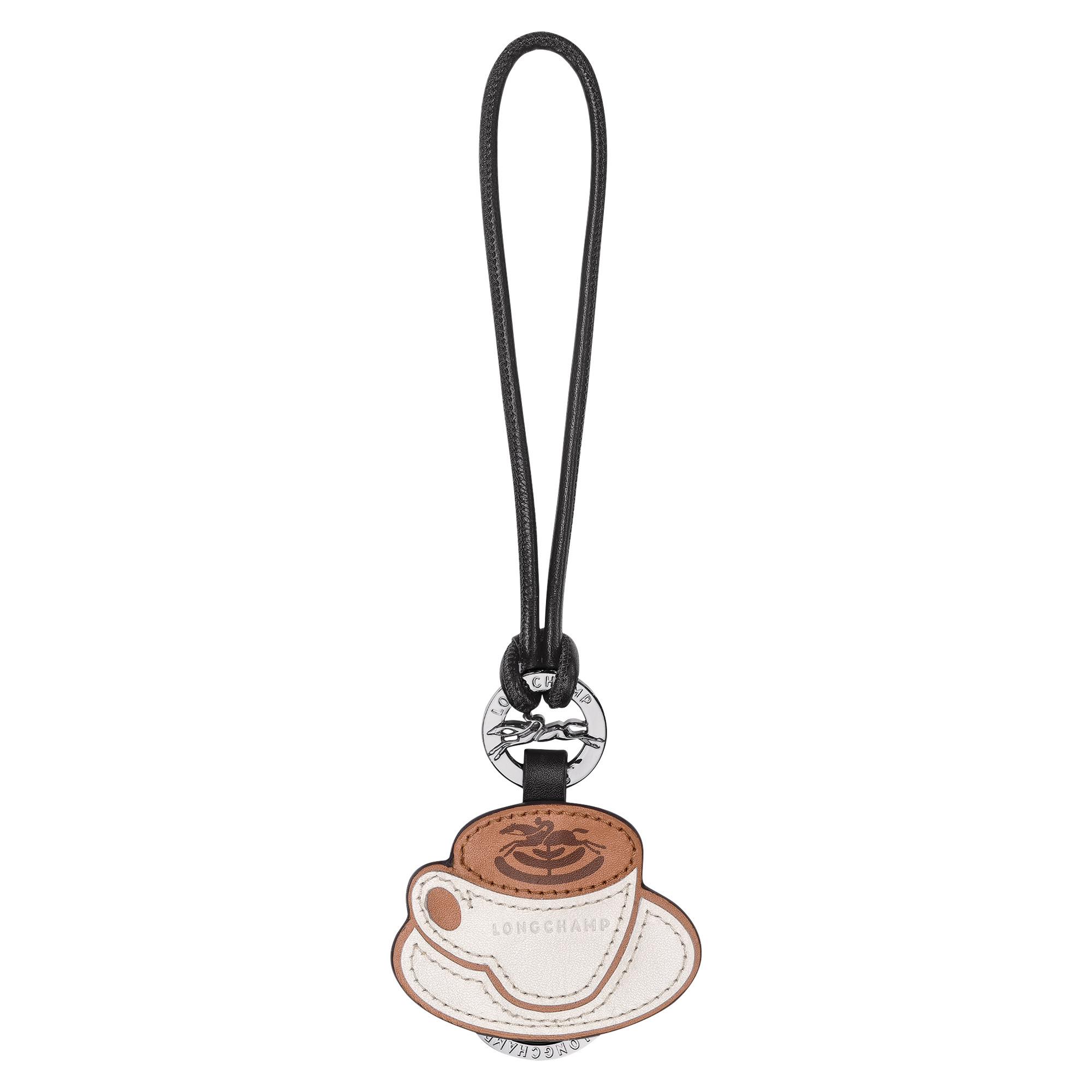 Key ring Coffee - Leather | Longchamp US | Longchamp