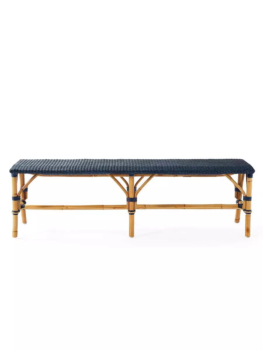 Sunwashed Riviera Rattan Backless Bench | Serena and Lily