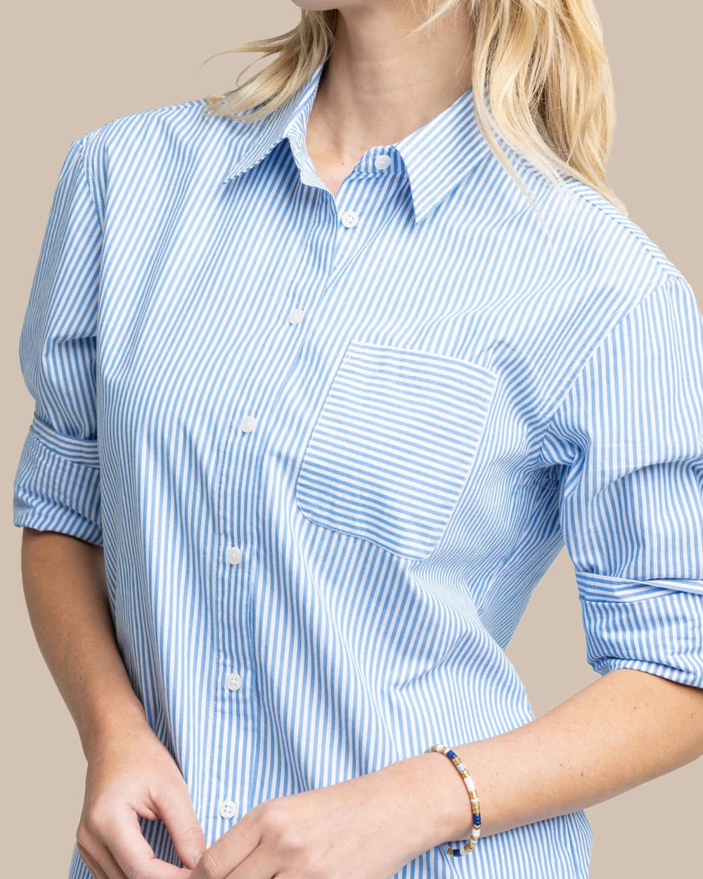 Cam Stripe Poplin Dress | Southern Tide
