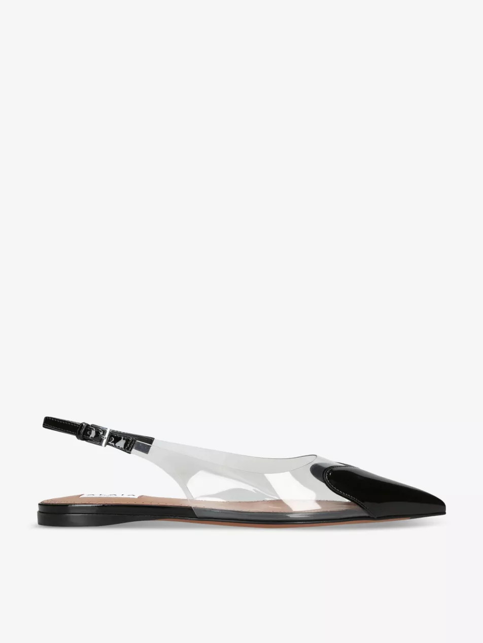 Le Coeur leather and PVC slingback flats | Selfridges