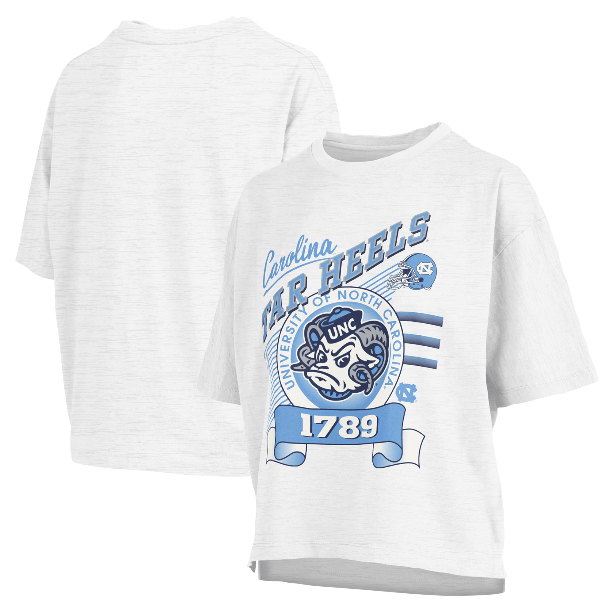 Women's Pressbox White North Carolina Tar Heels Rock & Roll Slub T-Shirt | Fanatics