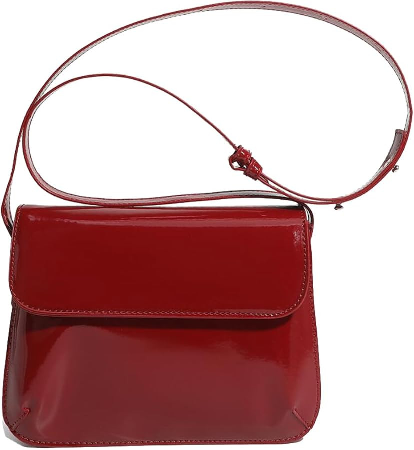 Patent Leather Handbag Shiny Top-handle Purse Mini Shoulder Bag Elegant Evening Clutch for Women | Amazon (US)