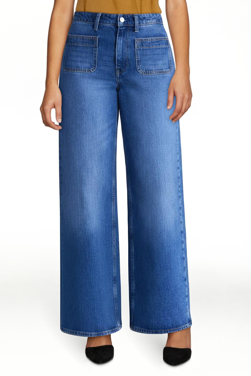 Free Assembly Women's and Women's Plus The Larchmont High Rise Patch Pocket Jeans, 32" Inseam, Si... | Walmart (US)