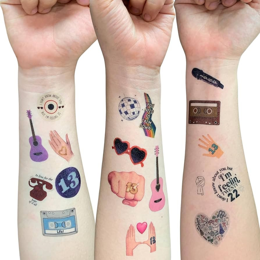 Temporary Tattoos Gift For Fan Birthday Party Decorations | 50Pcs Hand Face Tattoo Stickers Party... | Amazon (US)