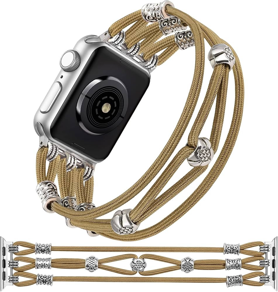 TOYOUTHS Beaded Bracelet Compatible with Apple Watch Band 45mm 44mm 42mm 49mm Women, Premium Brai... | Amazon (US)