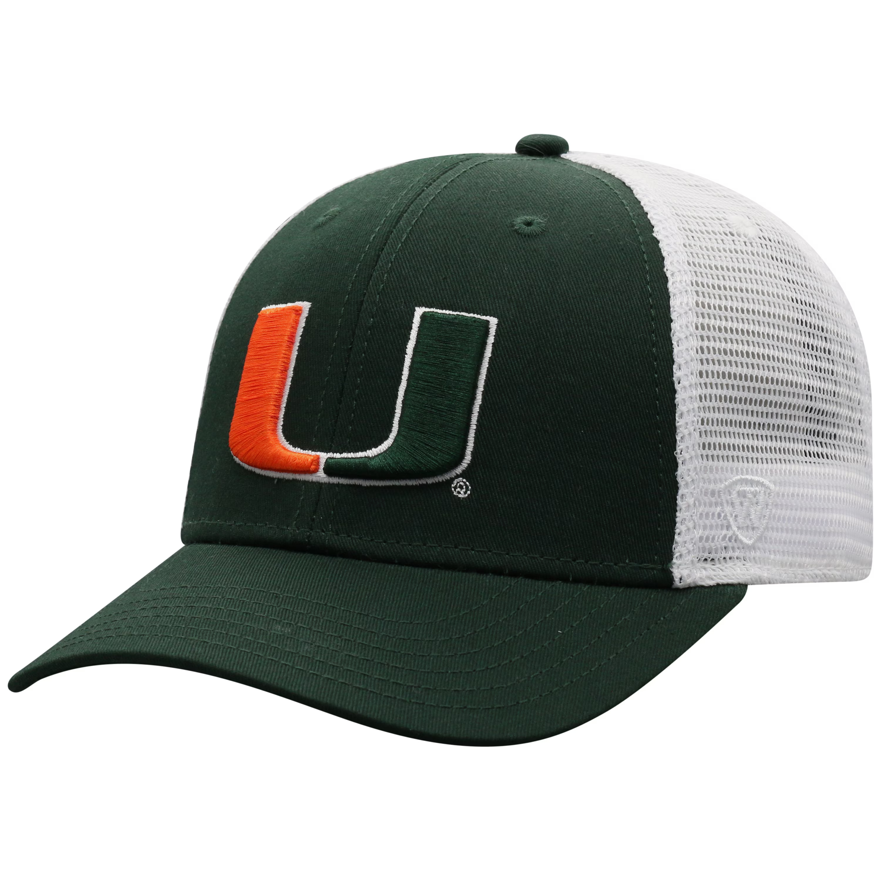 Miami Hurricanes Top of the World Trucker Snapback Hat - Green/White | Fanatics