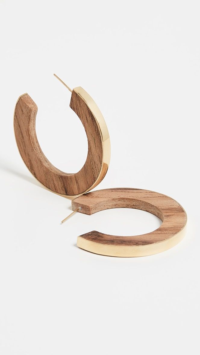 Gilded Wood Paddle Hoops | Shopbop