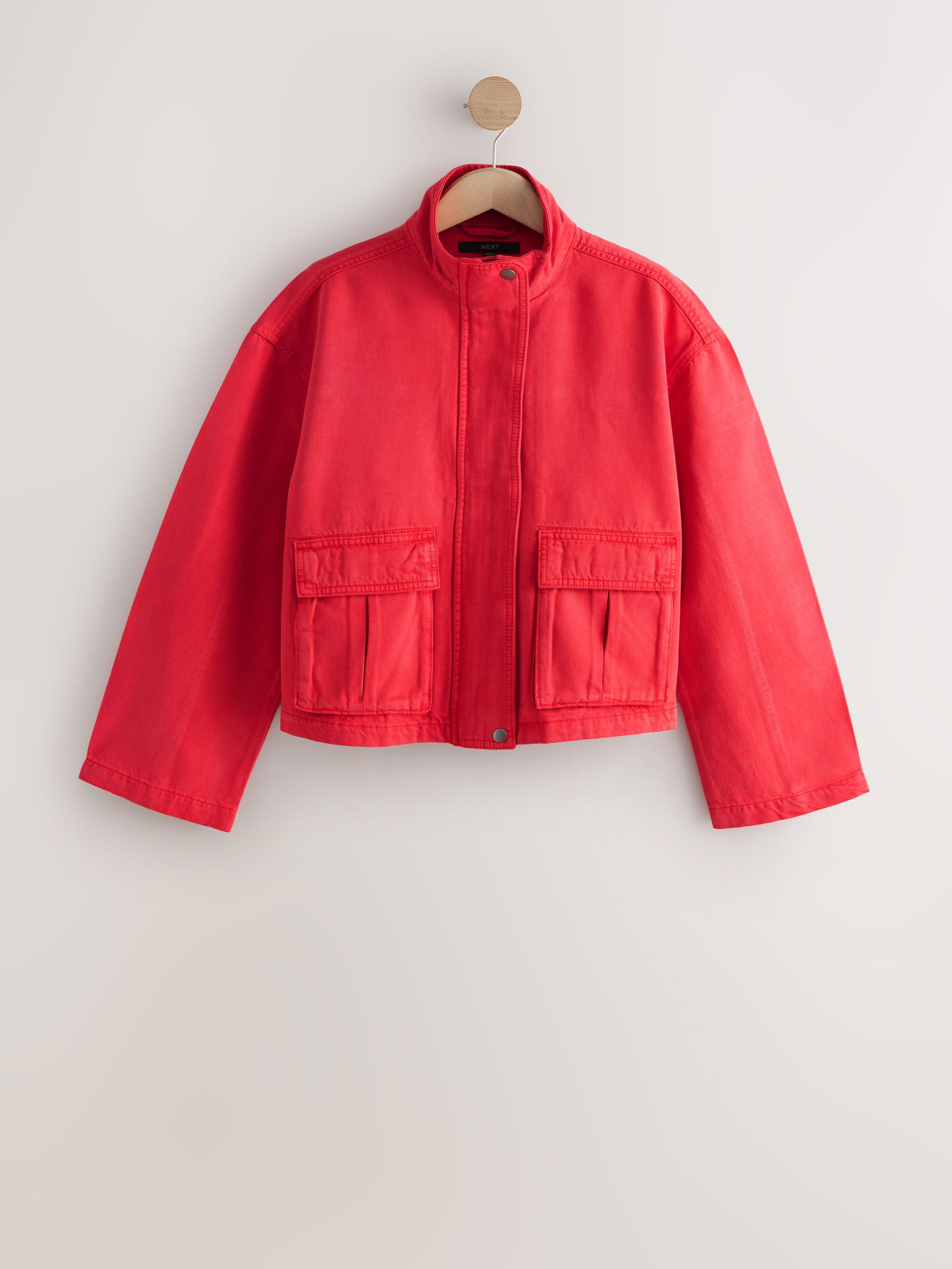Next Red Funnel Neck Cotton Utility Jacket | Next US