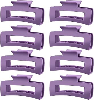TOCESS 4.3 In Dark Purple Square Large Hair Claw Clips for Thick Hair 8Pack | Amazon (US)