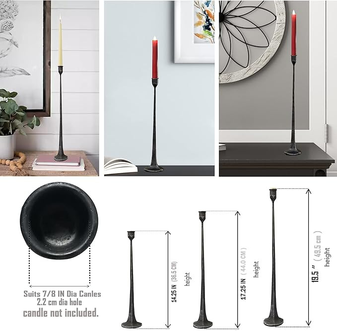 Iron Taper Candle Holder - Decorative Candle Stand - Candlestick Holder for Wedding, Dinning, Par... | Amazon (US)