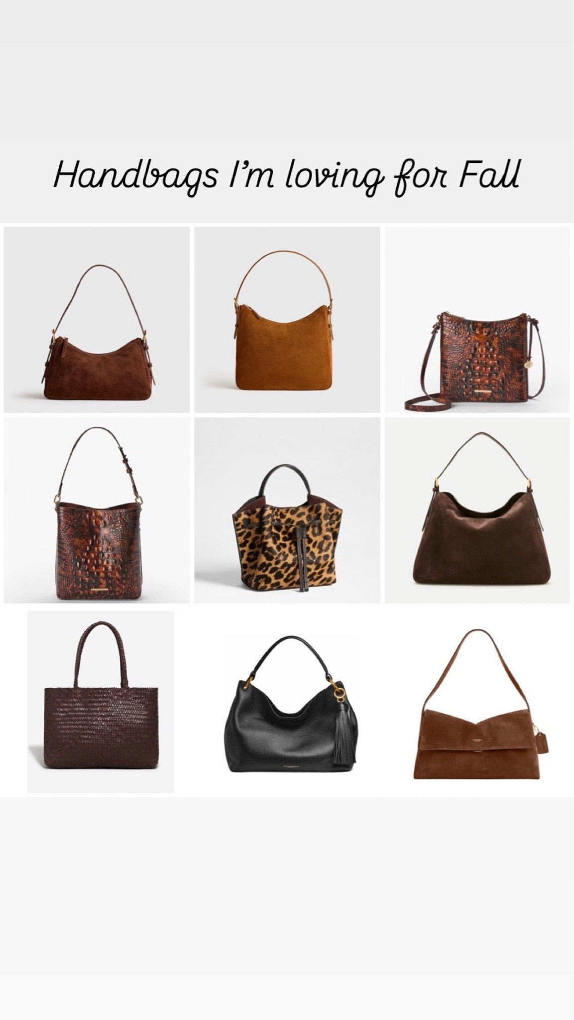 From suede to tortoise and a little leopard print thrown in sharing a few bags I’m loving for Fall🍁

#LTKSeasonal #LTKSaleAlert #LTKgrwm