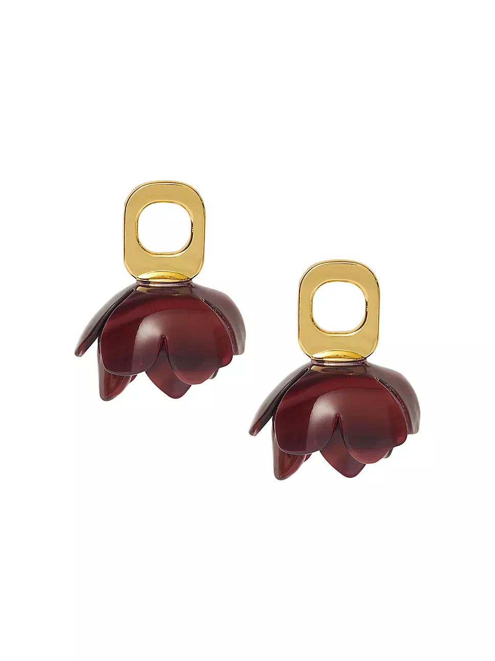 Rose Petal Goldtone & Acetate Button Earrings | Saks Fifth Avenue