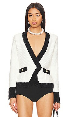 L'AGENCE Georgia Cardi Blazer in White & Black from Revolve.com | Revolve Clothing (Global)