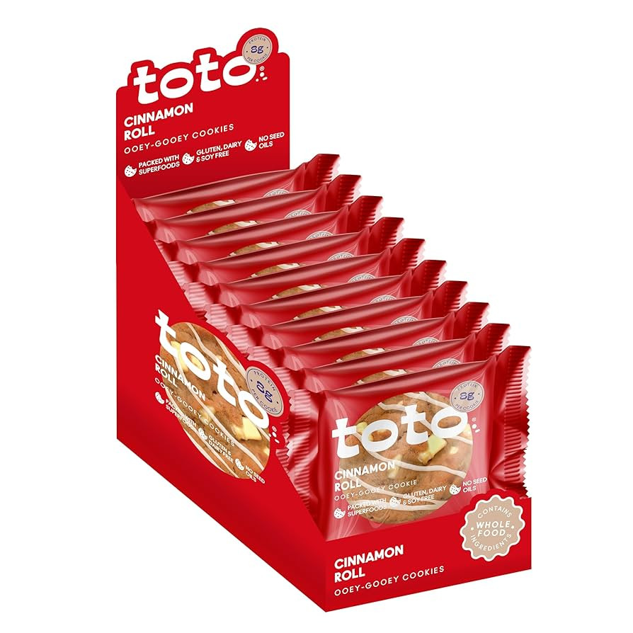 Toto's Cinnamon Roll Vegan Cookies: Gluten-Free High-Fiber Cookie with Plant-Based Protein, Super... | Amazon (US)