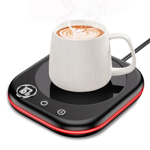 Mug Warmer,40W Coffee Mug Warmer for Desk with Temperature Display, 4H Auto Shut Off, 3 Temp Settings & 1-12H Timer, Smart Electric Beverage Warmer for Coffee, Tea, Water, Milk and Coco(Black) | Amazon (US)