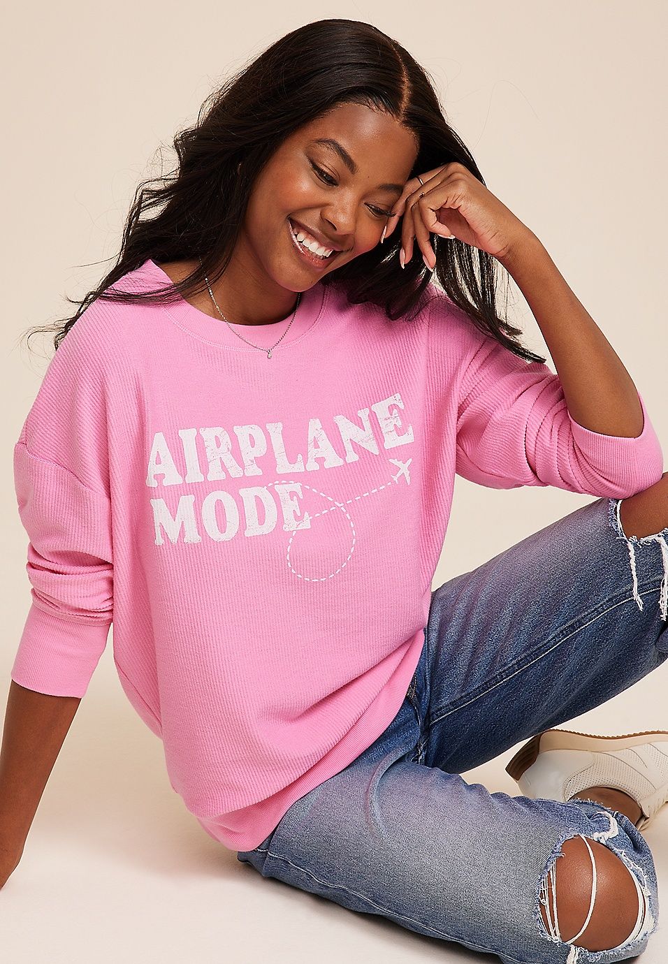 Pink Airplane Mode Sweatshirt | Maurices