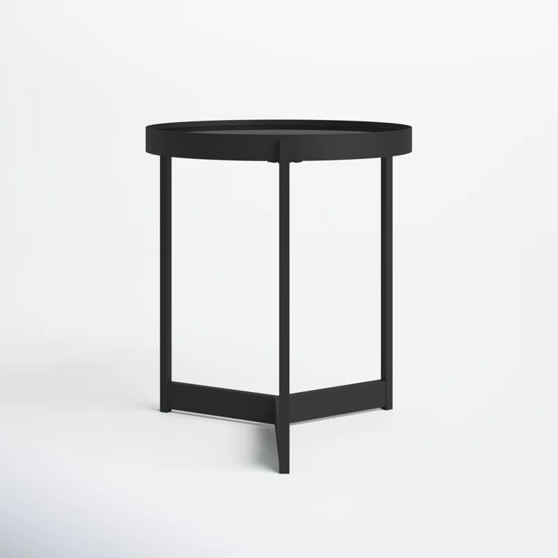 Cristo 20'' Tall Glass Tray Top 3 Legs End Table | Wayfair North America
