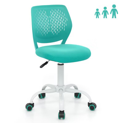 Costway Kids Desk Chair Ergonomic Swivel Children Mesh Study Height Adjustable Turquoise | Target