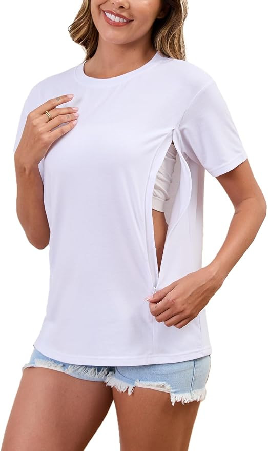 Ecavus Women's Nursing Shirts for Breastfeeding with Hidden Zipper Soft Breastfeeding Tops for Wo... | Amazon (US)