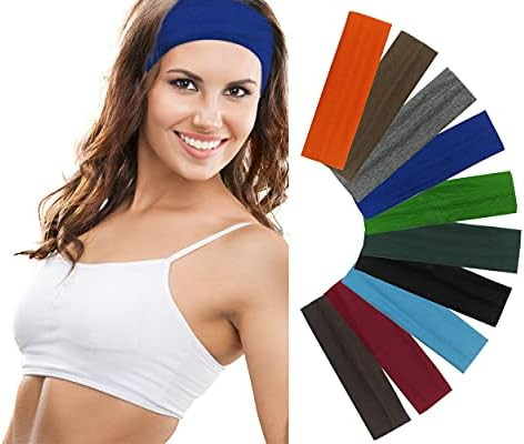 Styla Hair 10 Pack Stretch Headbands Non-Slip Head Wraps Great for Sports, Yoga, Pilates, Running, G | Amazon (US)