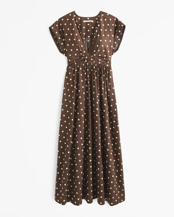 Women's Twist-Front Midi Dress | Women's Dresses & Jumpsuits | Abercrombie.com | Abercrombie & Fitch (US)