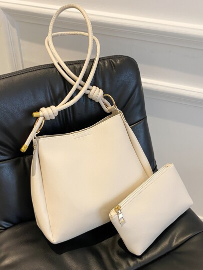 Knot Detail Bucket Bag With Inner Pouch | SHEIN