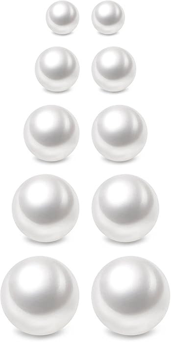 Charisma 3-7mm Composite Pearl Earrings, Round Ball Stud Earrings, Hypoallergenic, Surgical Steel... | Amazon (US)