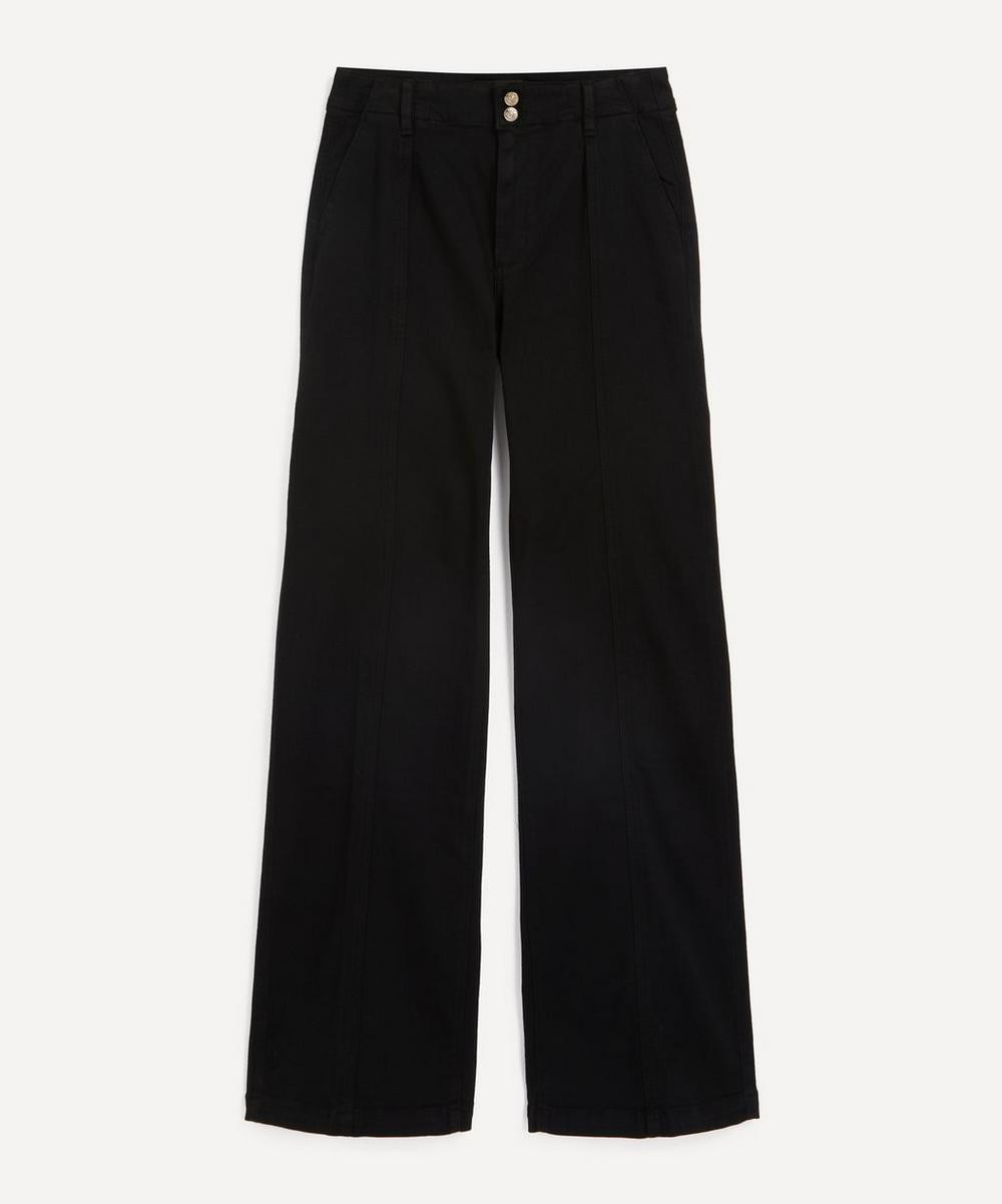 Paige Women's Brooklyn High-Waisted Wide Leg Black Shadow | Liberty London (US)