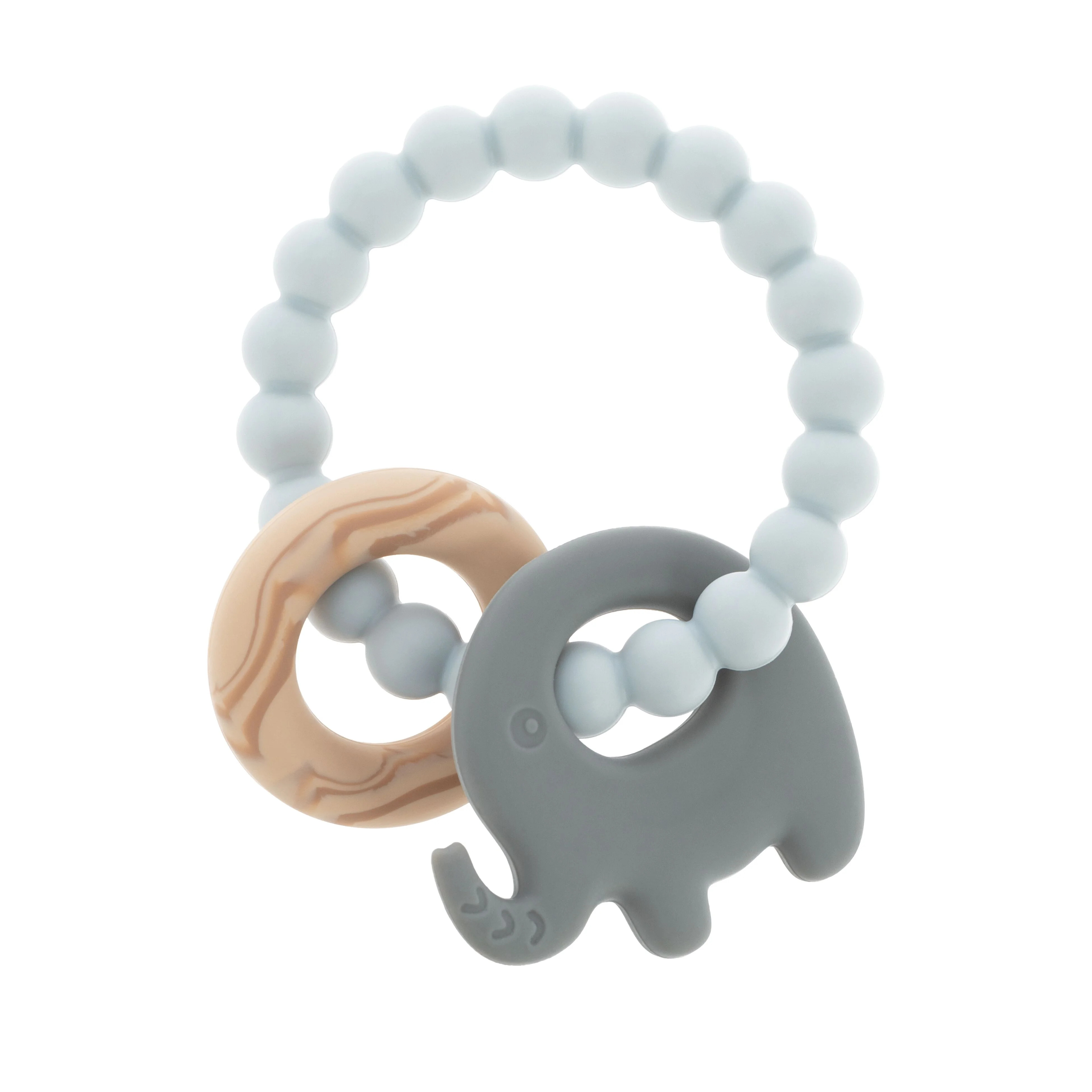 Nuby Silicone Animal Beaded Teething Ring for Infants, Elephant Design Baby Teether | Walmart (US)