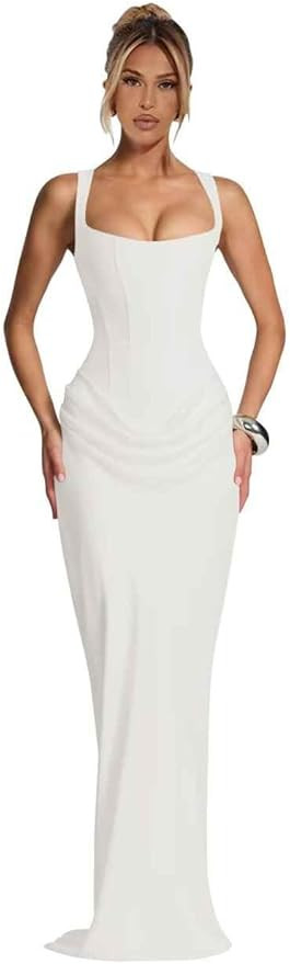 YCXRQI Satin Prom Dresses for Women 2026 Long Mermaid Corset Spaghetti Straps Cocktail Party Gown | Amazon (US)