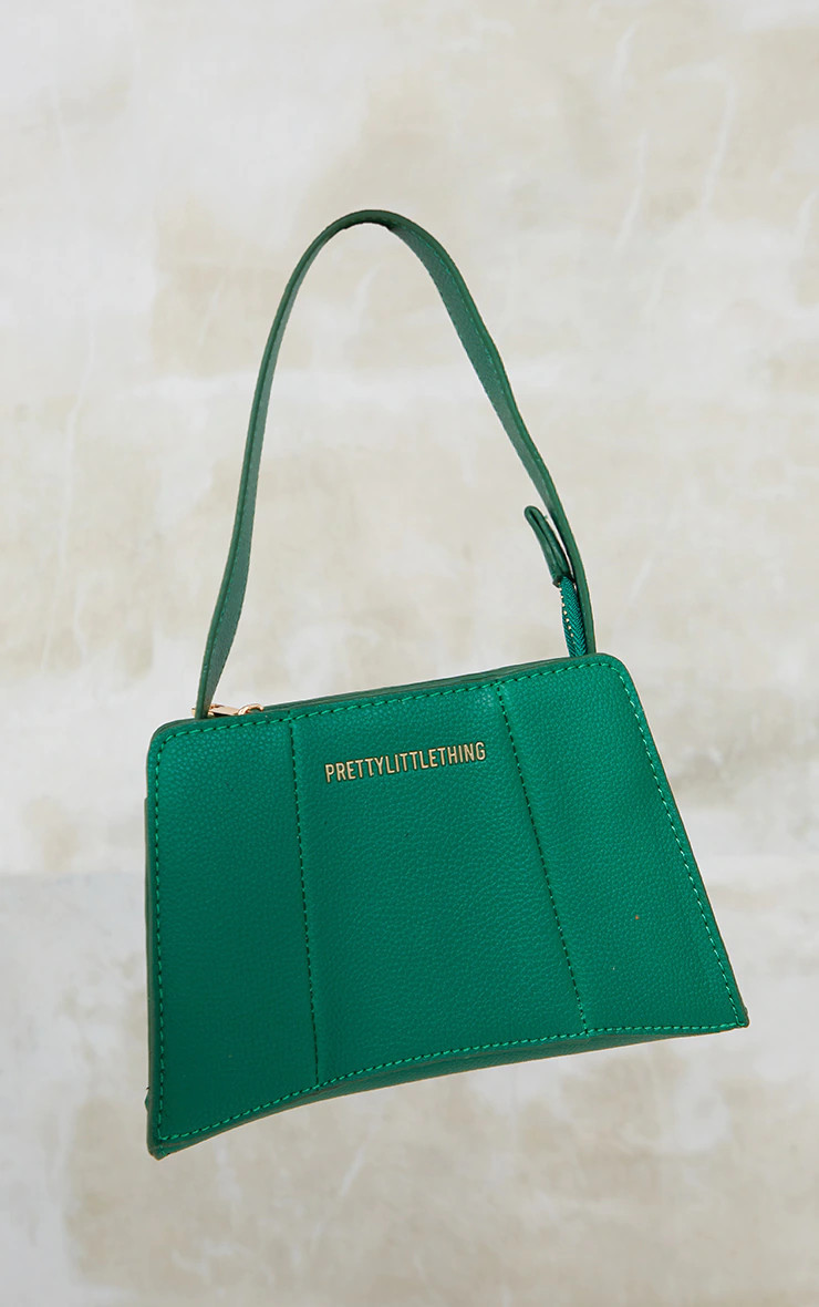 PRETTYLITTLETHING Green Triangular Shoulder Bag | PrettyLittleThing US