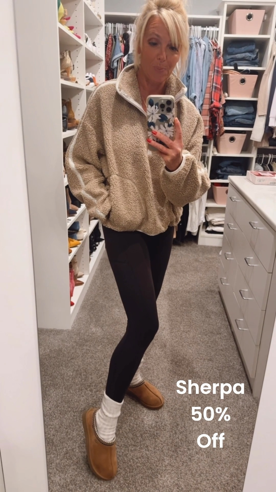 50% off. LOVE this Sherpa, cozy outfit Fall Fashion 

#LTKSaleAlert #LTKStyleTip #LTKFindsUnder50