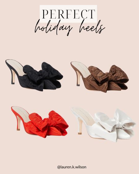 Perfect holiday heels, satin, taffeta, bow, holiday, Christmas, holiday shoes

#LTKSeasonal #LTKshoecrush #LTKHoliday