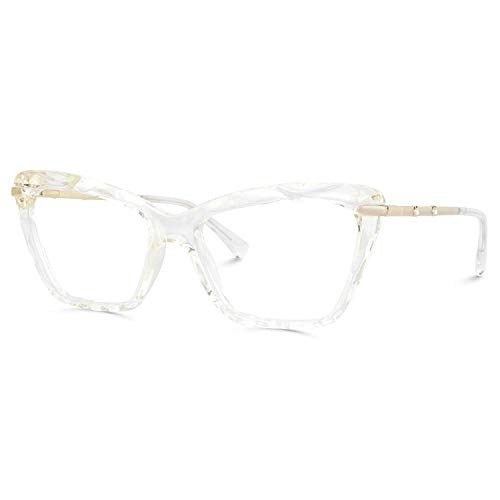 Zeelool Crystal Cat Eye Blue Light Blocking Glasses for Women Juliet VFP0270-04B Crystal | Amazon (US)