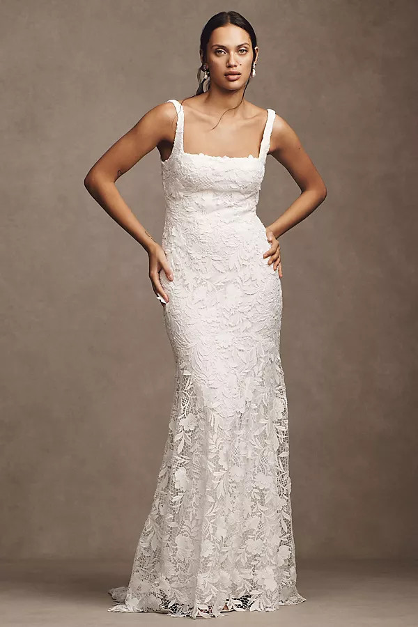 Jenny by Jenny Yoo Greta Square-Neck Lace Wedding Gown | Anthropologie (US)