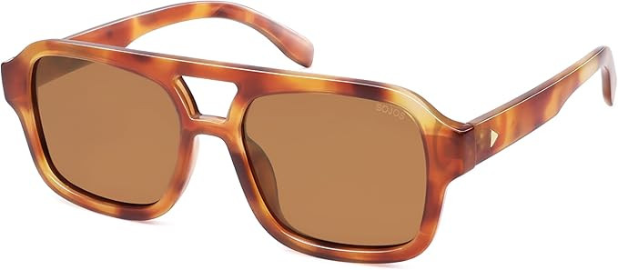 SOJOS Retro Aviator Sunglasses for Womens Mens Polarized Trendy Square Designer Inspired Shades 8... | Amazon (US)