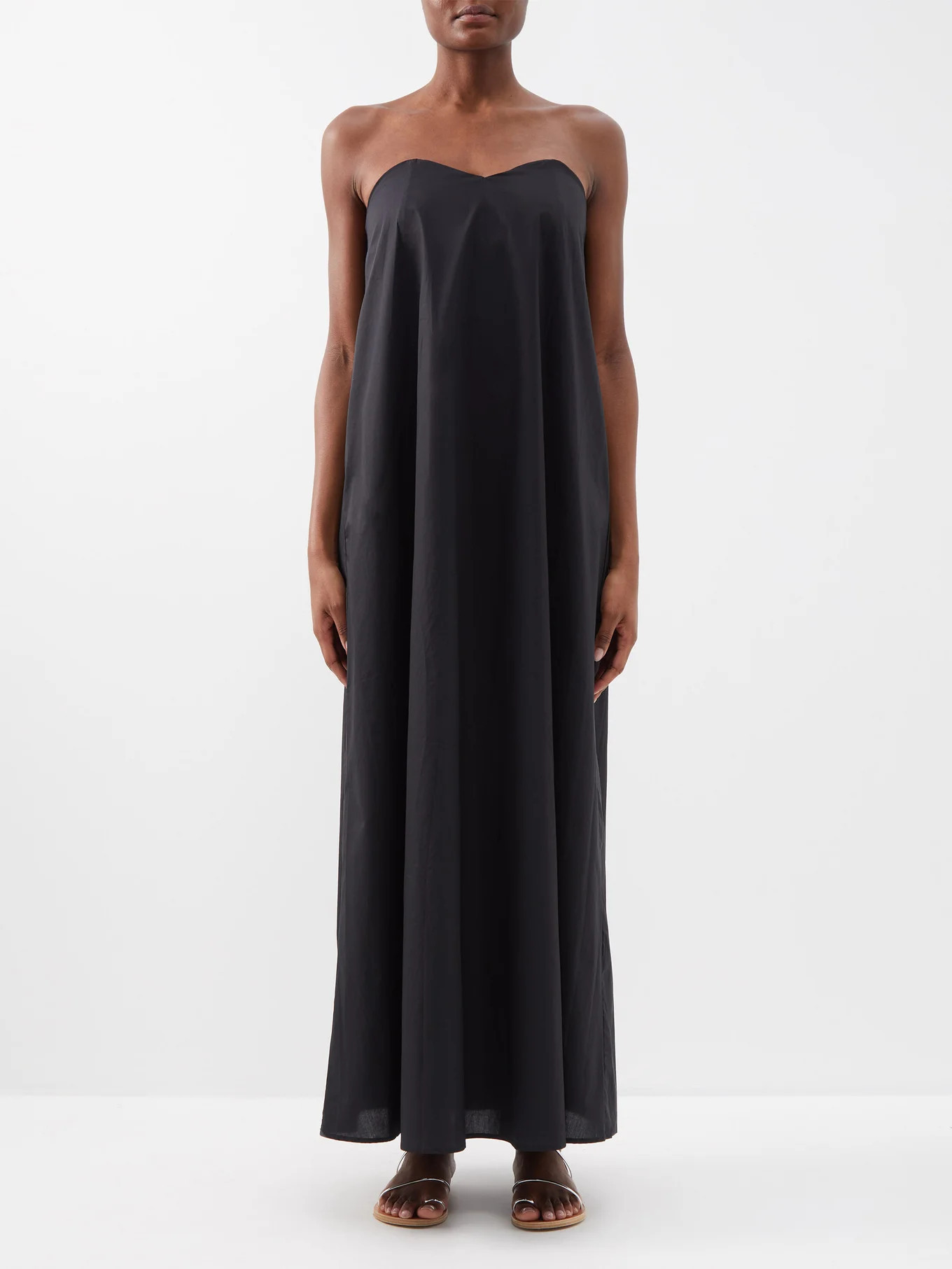 Rue strapless cotton-poplin maxi dress | Matches (UK)