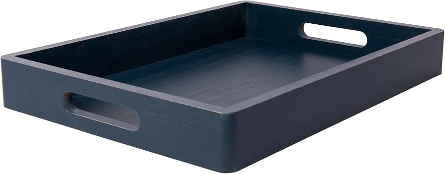 DD DEFINED DECO Coffee Table Tray, Blue Wood Serving Tray with Handles for Food & Drinks, Coffee ... | Amazon (US)
