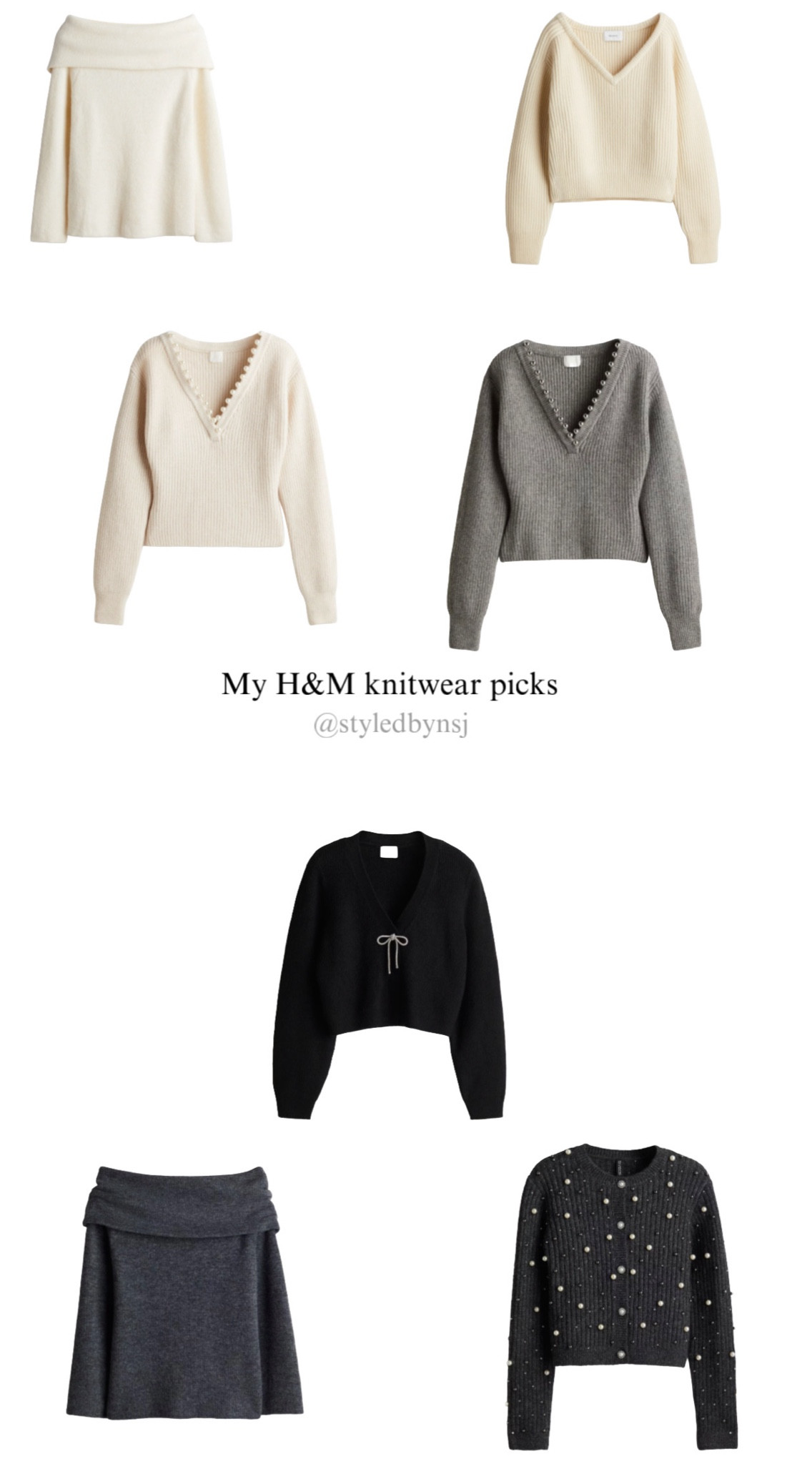 Cozy knits season is here! Obsessed with these H&M picks for fall – perfect for layering up in style. 🍂✨ #HMKnitwear #FallFashion #SweaterWeather #FallOutfits #Knits #StyledbyNSJ #LTKseasonal #CozyStyle #HMFinds

#LTKstyletip #LTKautumn #LTKuk #LTKwinter