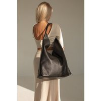 Large Tote Bag Boho Leather Boho Bag Women Soft Leather Bohemian | Etsy (US)