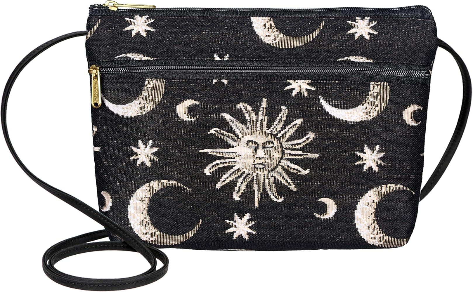 Danny K Women's Tapestry Zipper Purse Crossbody Handbag, Adjustable Cord, Handmade in USA | Amazon (US)