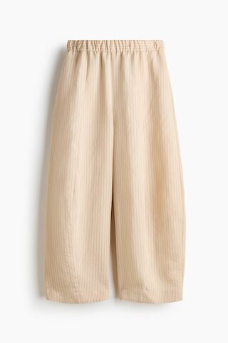 H & M - Modal-blend barrel trousers - Light Beige/Striped | H&M (UK, MY, IN, SG, PH, TW, HK)