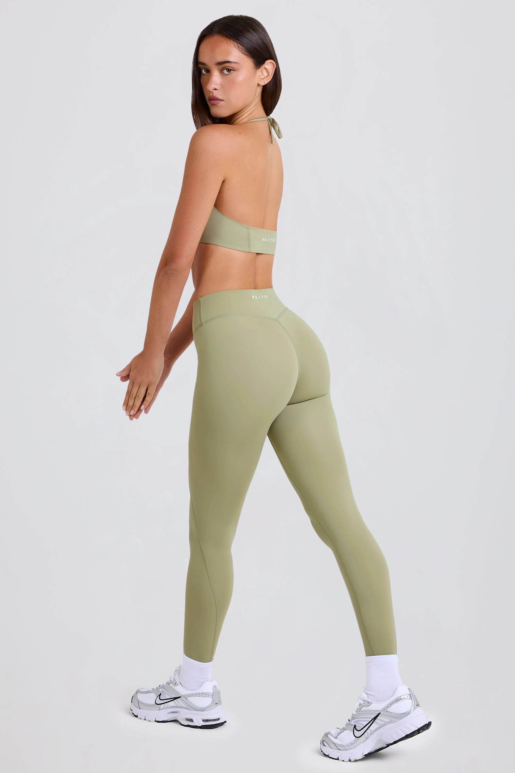 Four-Way Stretch High-Waist Leggings in Matcha | Oh Polly