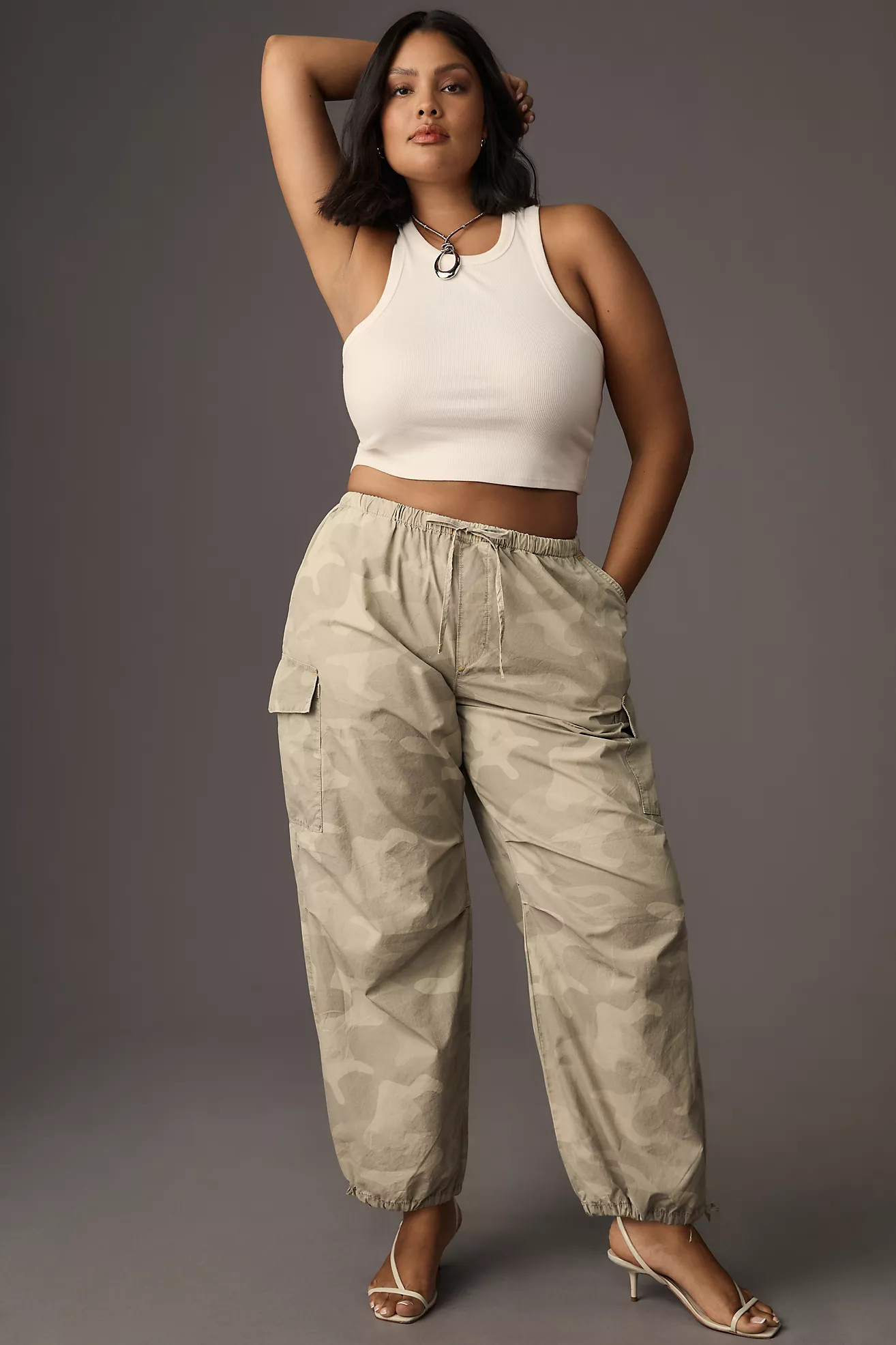 Pilcro Printed Camo Parachute Pants | Anthropologie (US)