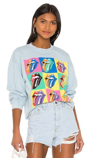 Rolling Stones 89 Multi Tongue Sweatshirt in Blue Haze | Revolve Clothing (Global)