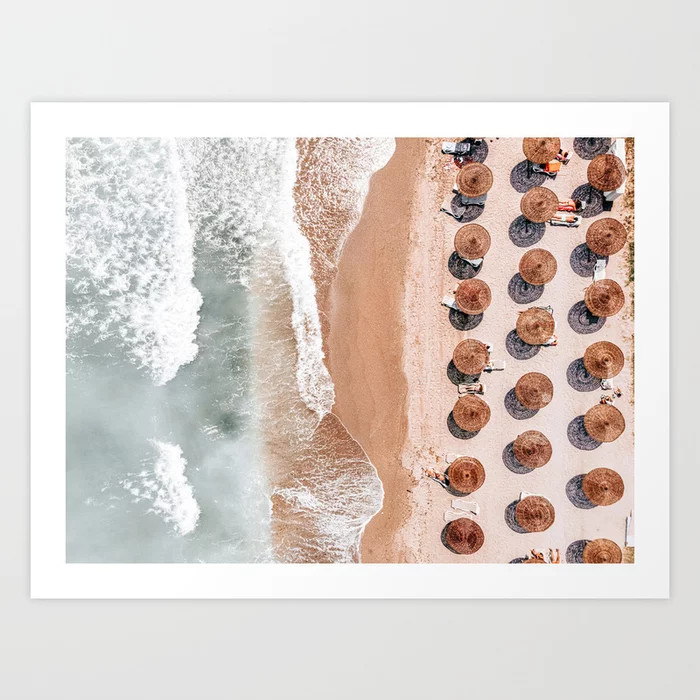 Aerial Beach Print, Beach Photography, Aerial Photography, Blue Ocean Print, Sea Beach Print Art ... | Society6