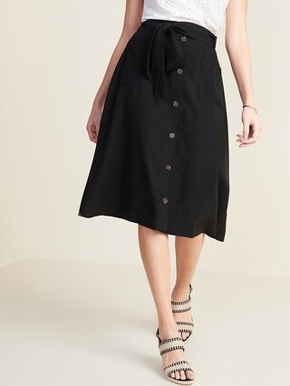 Tie-Belt Utility Midi Skirt for Women | Old Navy (US)