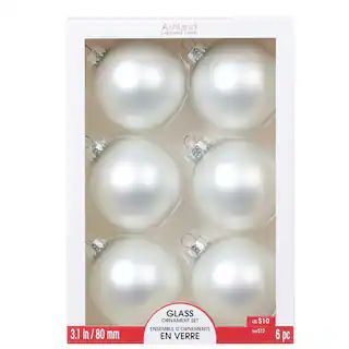 6ct. 3" Matte White Glass Ball Ornaments by Ashland® | Michaels | Michaels Stores