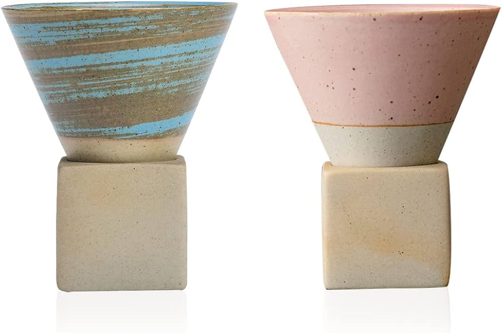 LEPAYU Japanese Ceramic Tea Mug,Creative Ceramic Coffee Cups with Base Funnel Milk Cup Elegant Ce... | Amazon (US)